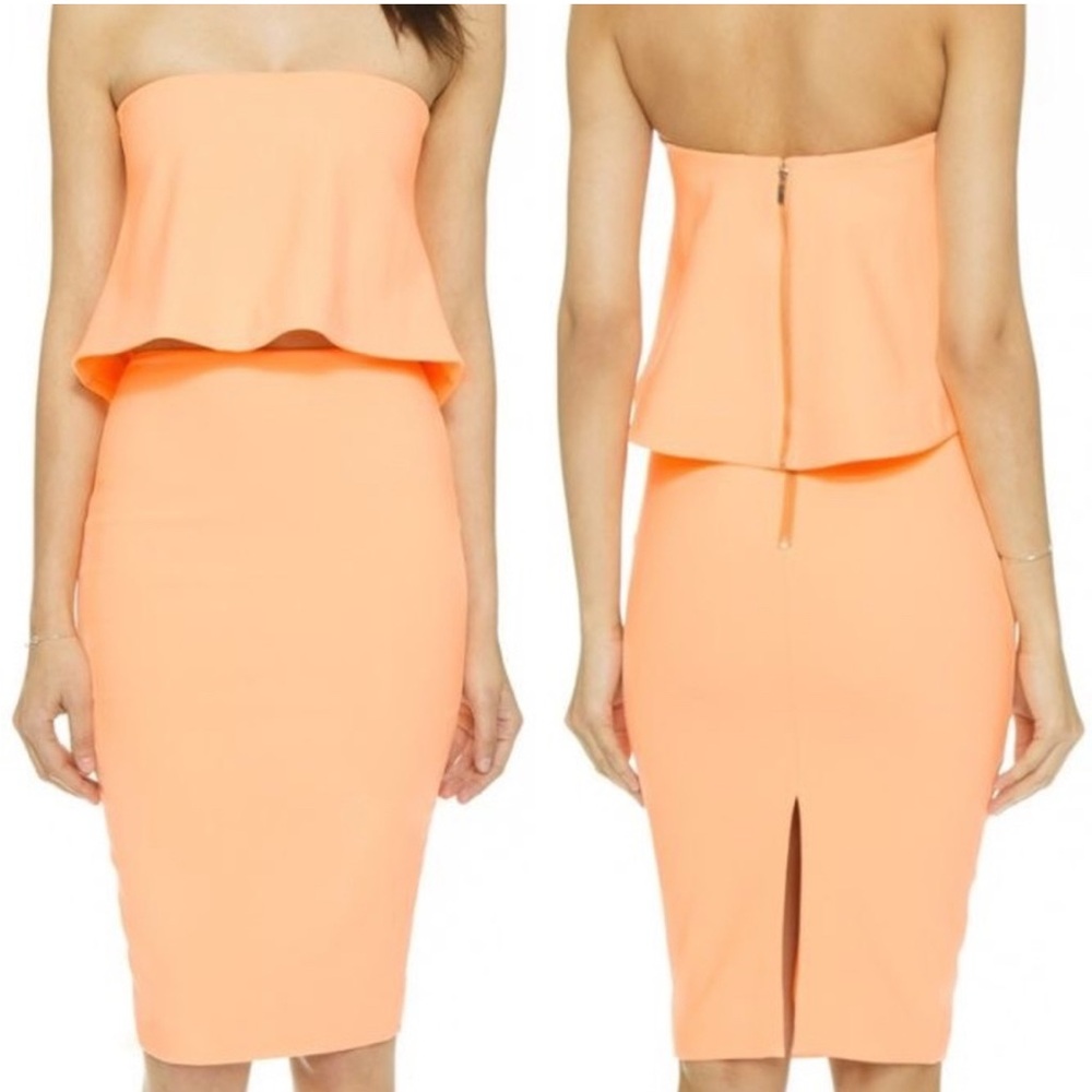 Elizabeth & James Neon Peach Orange 2 Piece Dress Set Small & 6